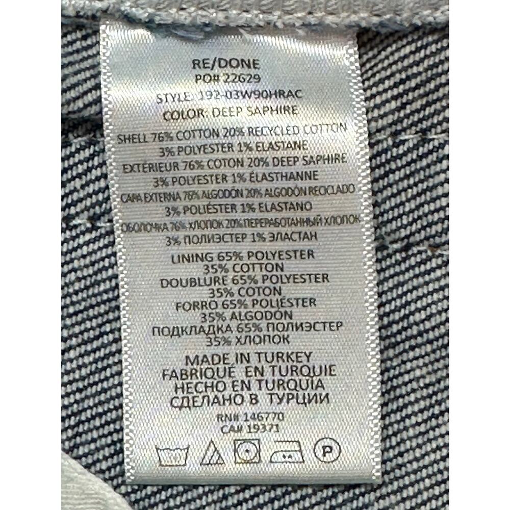 RE/DONE 90s High Rise Ankle Crop Jeans Medium Wash Interior Pocket Size 25 - Picture 13 of 13